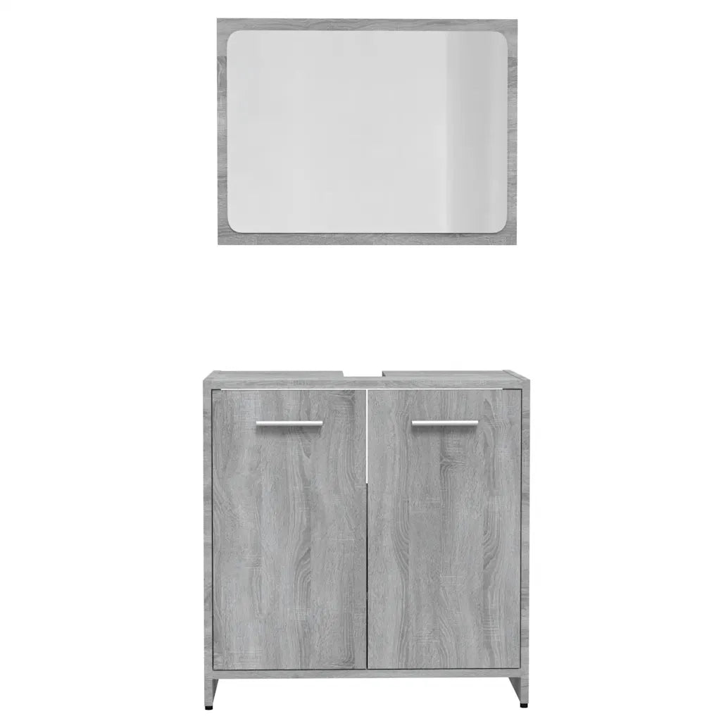 Set di Mobili da Bagno | Armadio da bagno Grigio Sonoma in Legno Multistrato