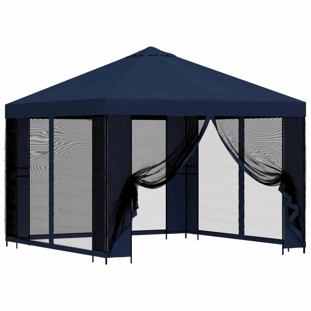 Gazebo da giardino con pareti laterali 3 x 3 m Blu