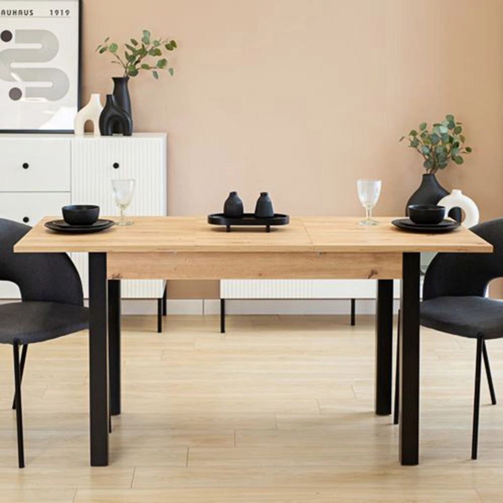 Litabana, Tavolo Fisso 6 Posti, 120x70x76h cm Marrone Rovere Nodi