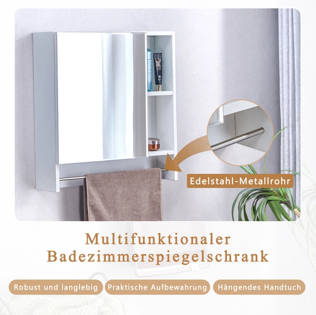 Mobile bagno con specchio bianco e vani a giorno