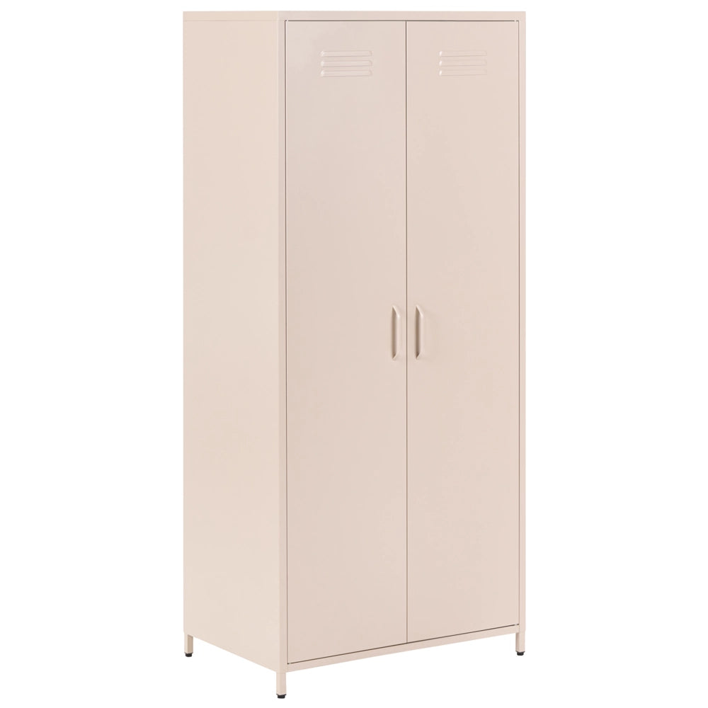 Armadio Portaoggetti Home Office Acciaio Blu Navy 2 Ante 4 Ripiani Design Industriale