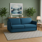 Severo, Divano Fisso 3 Posti Sfoderabile Made in Italy, 200x95 cm blu