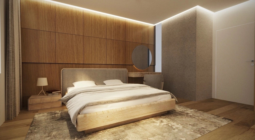 LETTO IMBOTTITO SENSE ONE 200x200 SOLIK ROVERE NATURALE