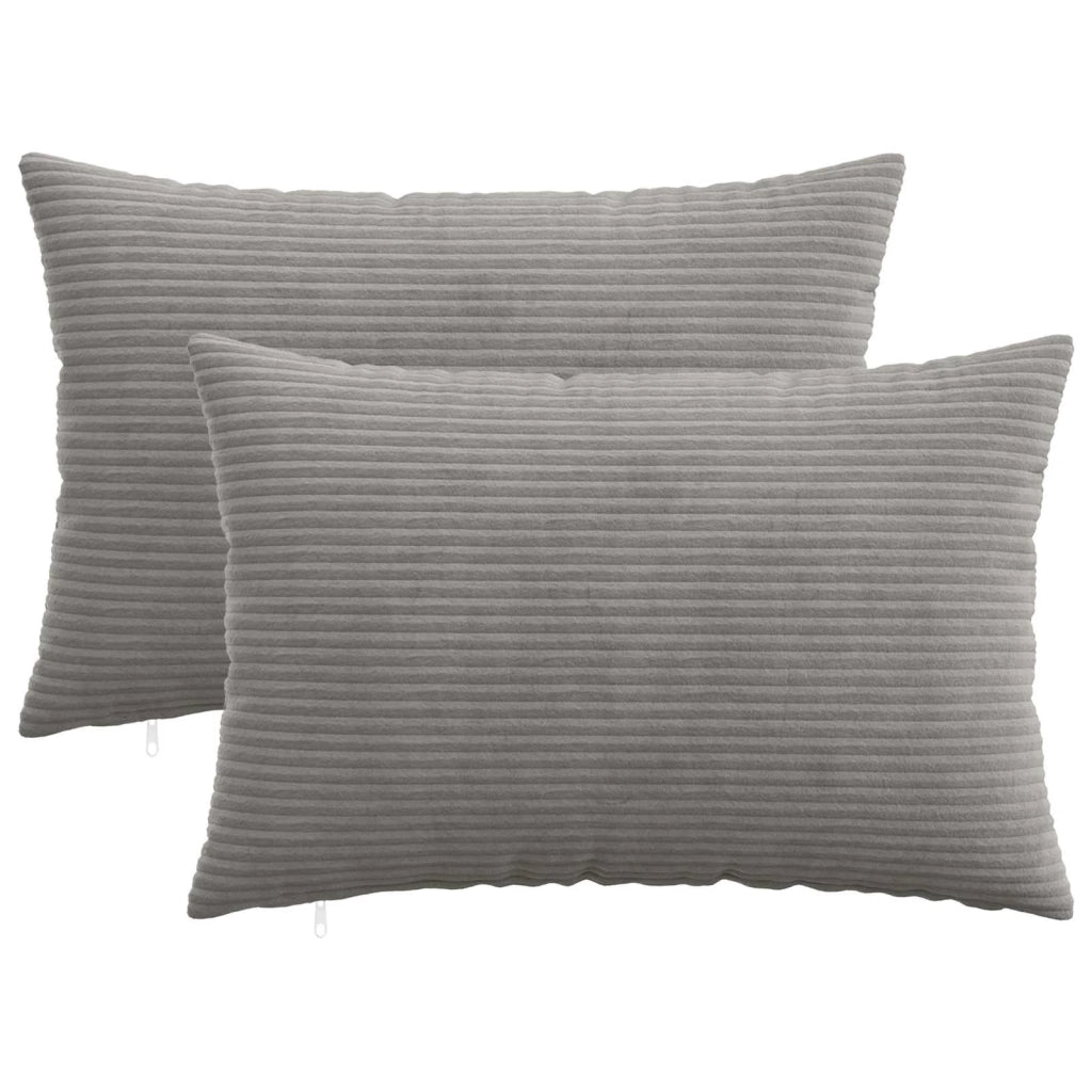 Federa 2 pcs HEERLEN Grigio Chiaro 50 x 80 cm corduroy 911961