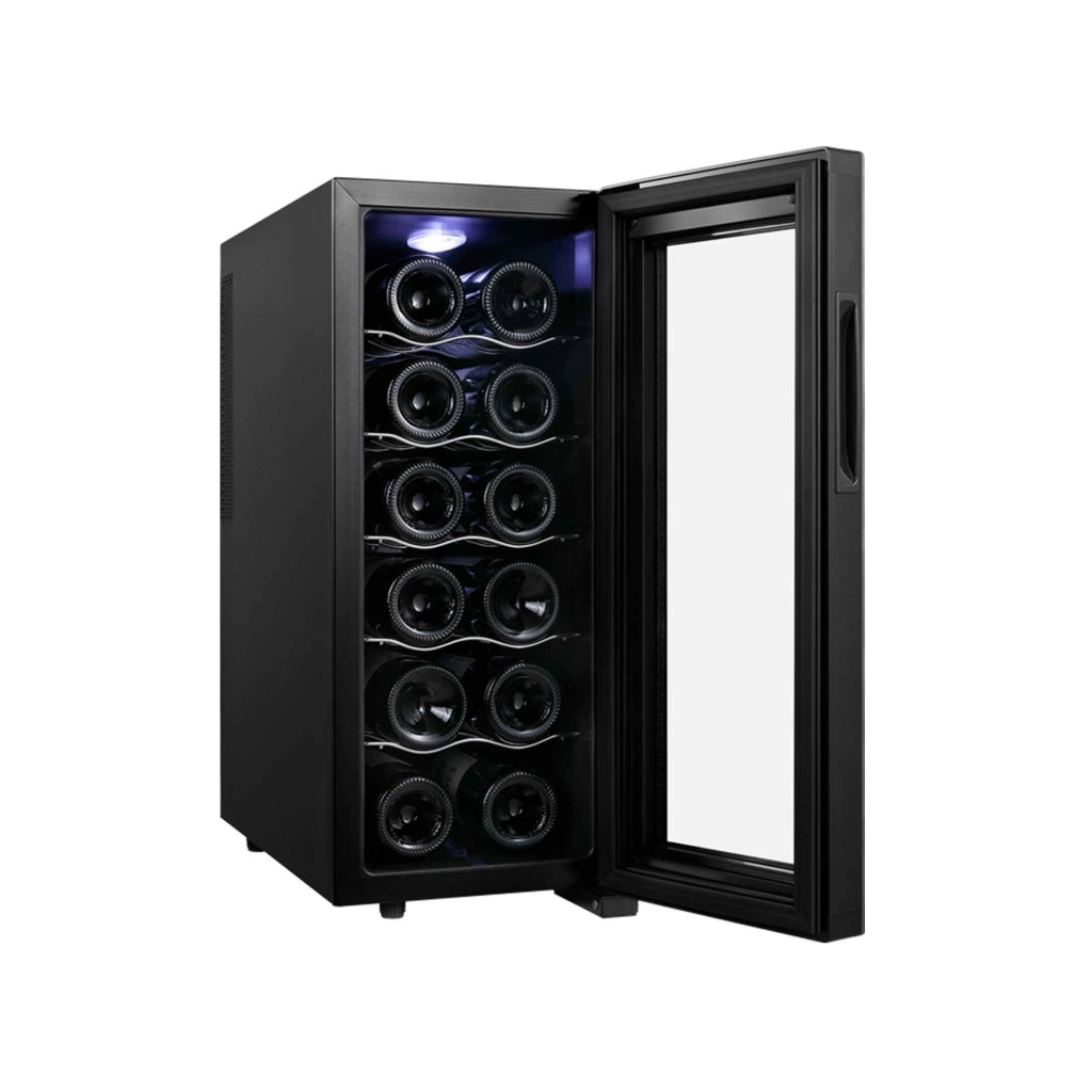 Cantinetta vino 12 bottiglie 33L, temperatura 12-18°C con display touch e porta vetro silenziosa <27dB - Sogo
