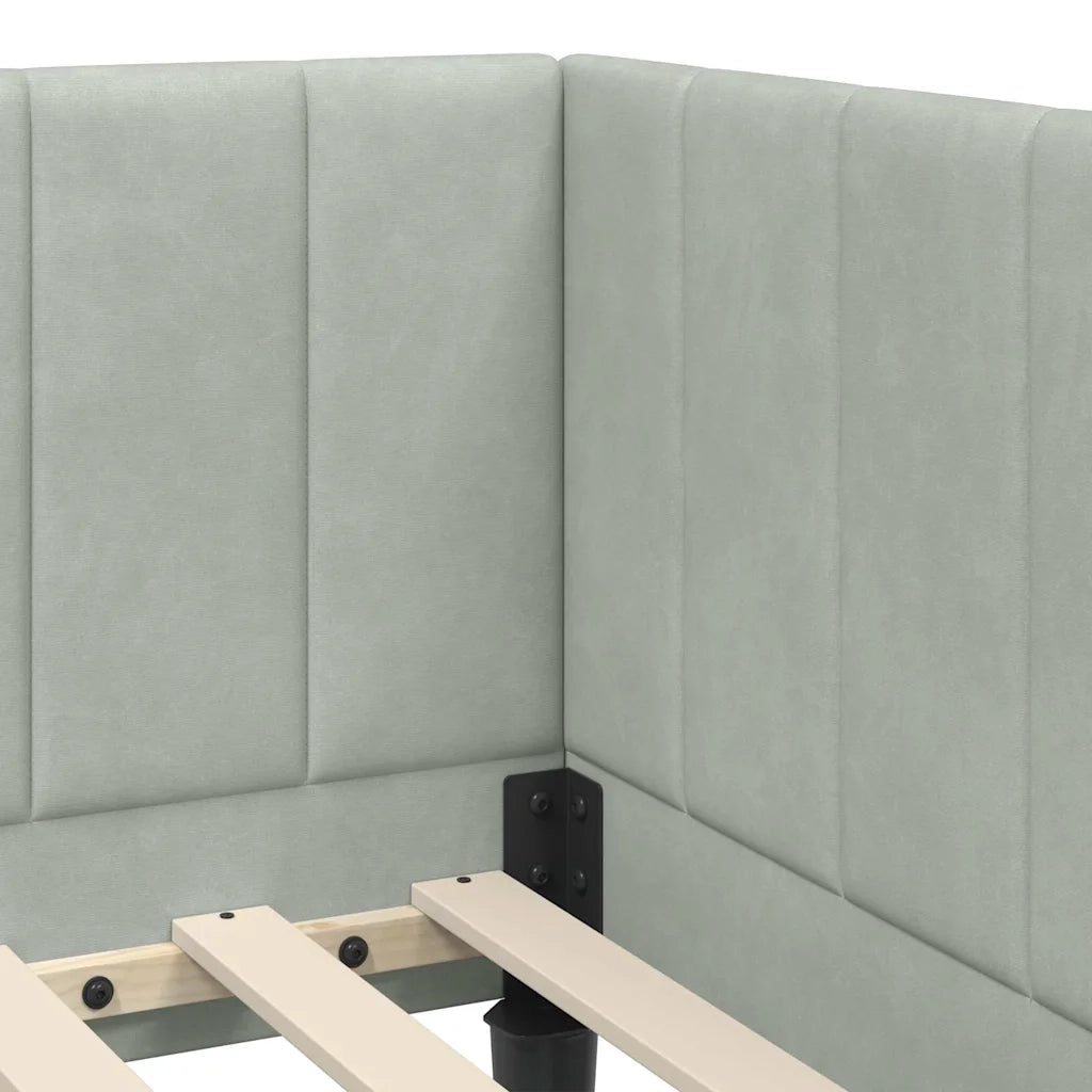 Struttura Letto Angolare con Materasso 2 pcs Grigio chiaro 3393878