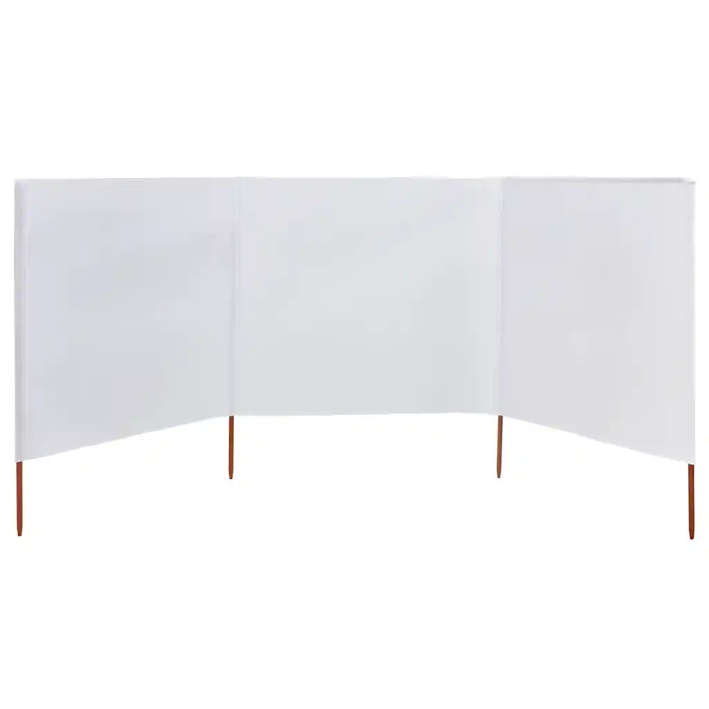Paravento a 3 Pannelli in Tessuto-Divisorio 400x160 cm Bianco Sabbia