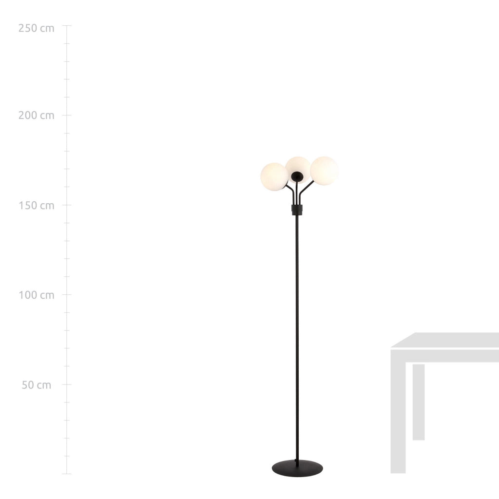 Lampada da terra Emibig Nova LP3 3xE14 nero/opal 173cm