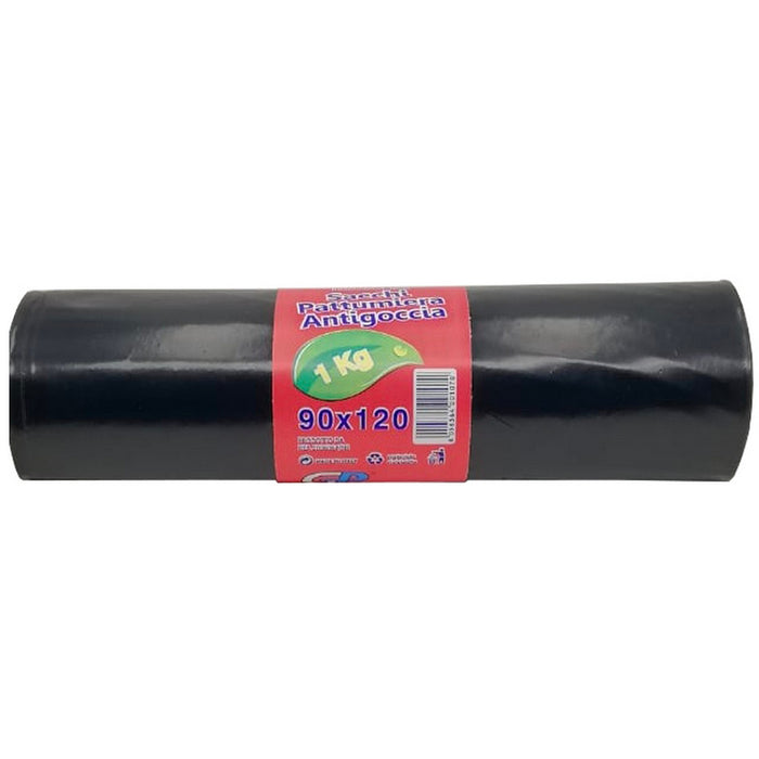 sacchi nettezza urbana in rotolo 90x120 nero (gr. 800 ca) cod:ferx.98240