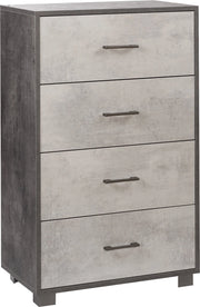 Mobile 4 Cassetti 70x112x41 cm Ossido Nero/Cemento