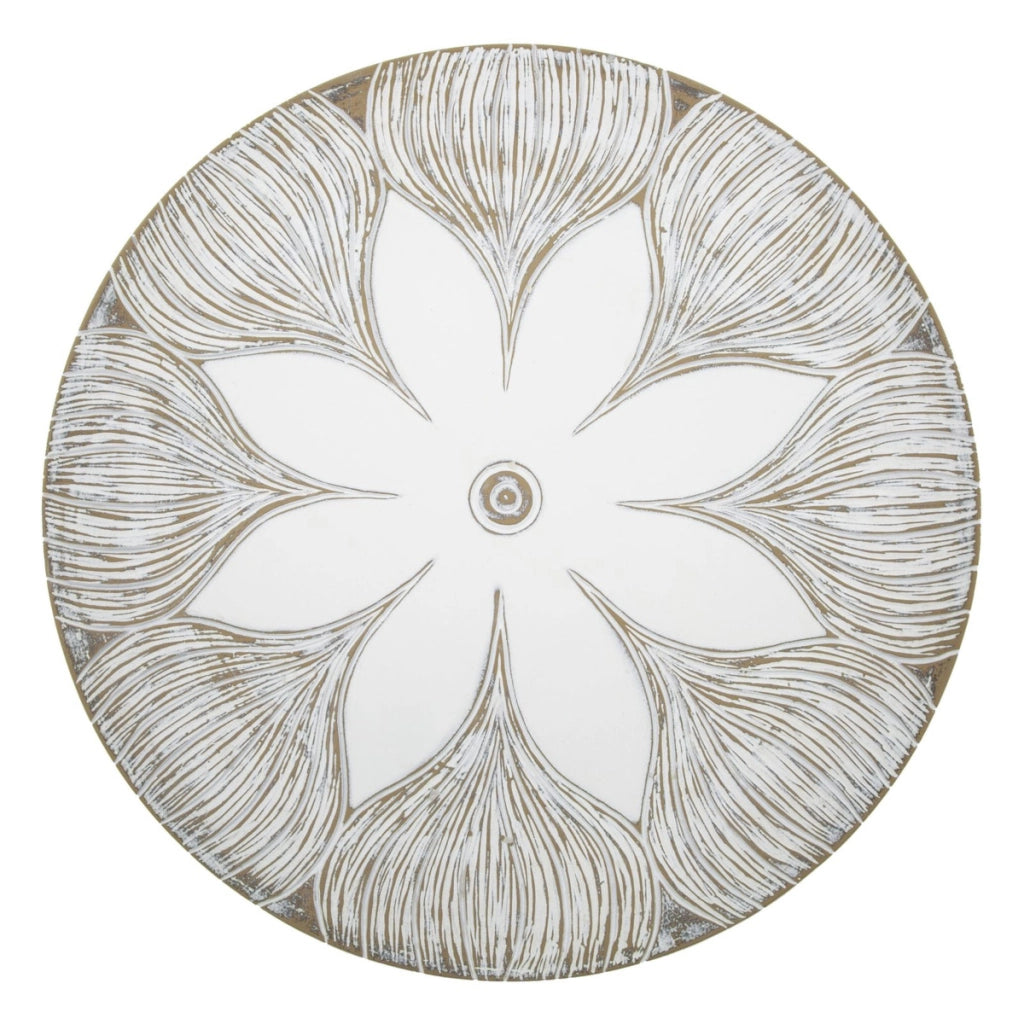 Vassoio Fiore 3, Bianco, Poliresina, 35,5x35,5x4,4 cm
