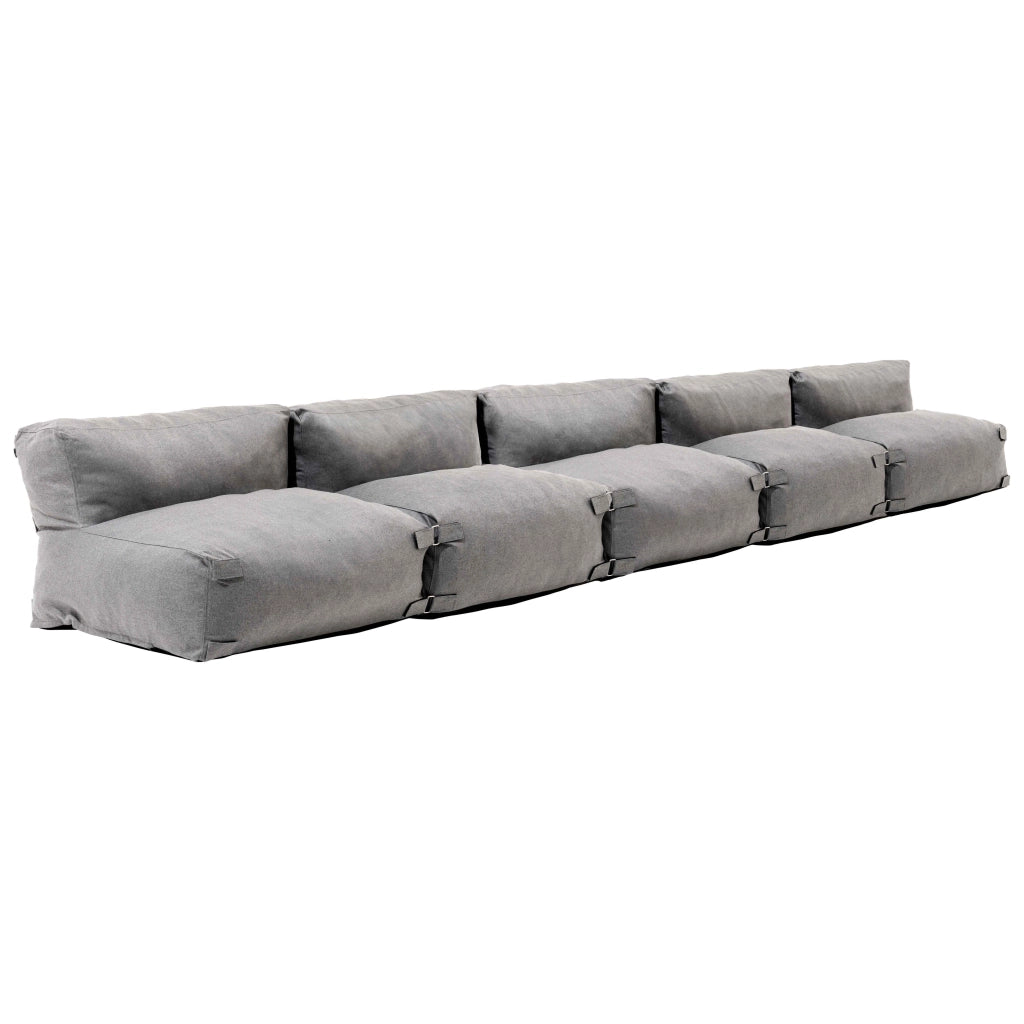 Oviala - Mobile da giardino modulare grigio a 5 posti