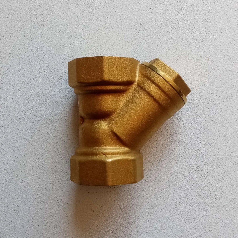Raccordo ff a y 1/2 pollice dn 15 in ottone con filtro a retina inox
