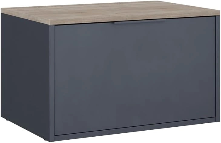 Credenza Betti, Antracite/Sonoma, 60 x 36 cm con porte, adatto per la conservazione in soggiorno o in camera da letto
