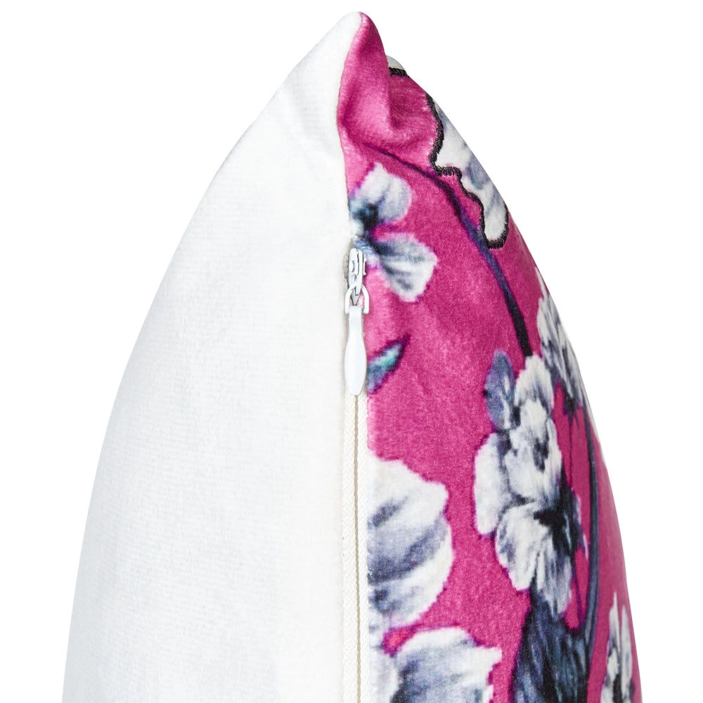 Set di cuscini decorativi in velluto rosa 45 x 45 cm Motivo floreale rimovibile Coperchi quadrati Accessori decorativi moderni
