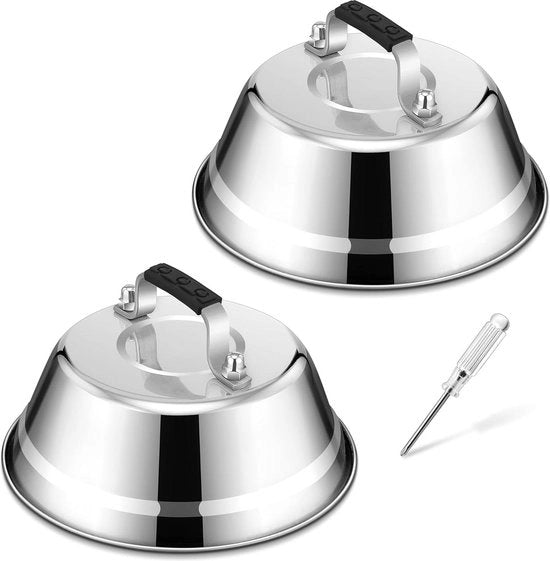 Set di barbecue in acciaio inossidabile da 2 pezzi con maniglia in gomma - per barbecue, steak, formaggio, teppanyaki - resistente alla lavastoviglie - 168 x 6 cm Lavastoviglie
