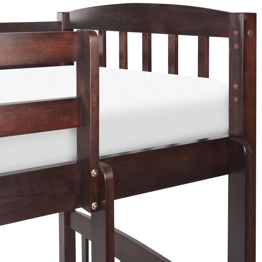 Letto a castello letto doppio in legno di pino scuro 90 x 200 per bambini cameretta
