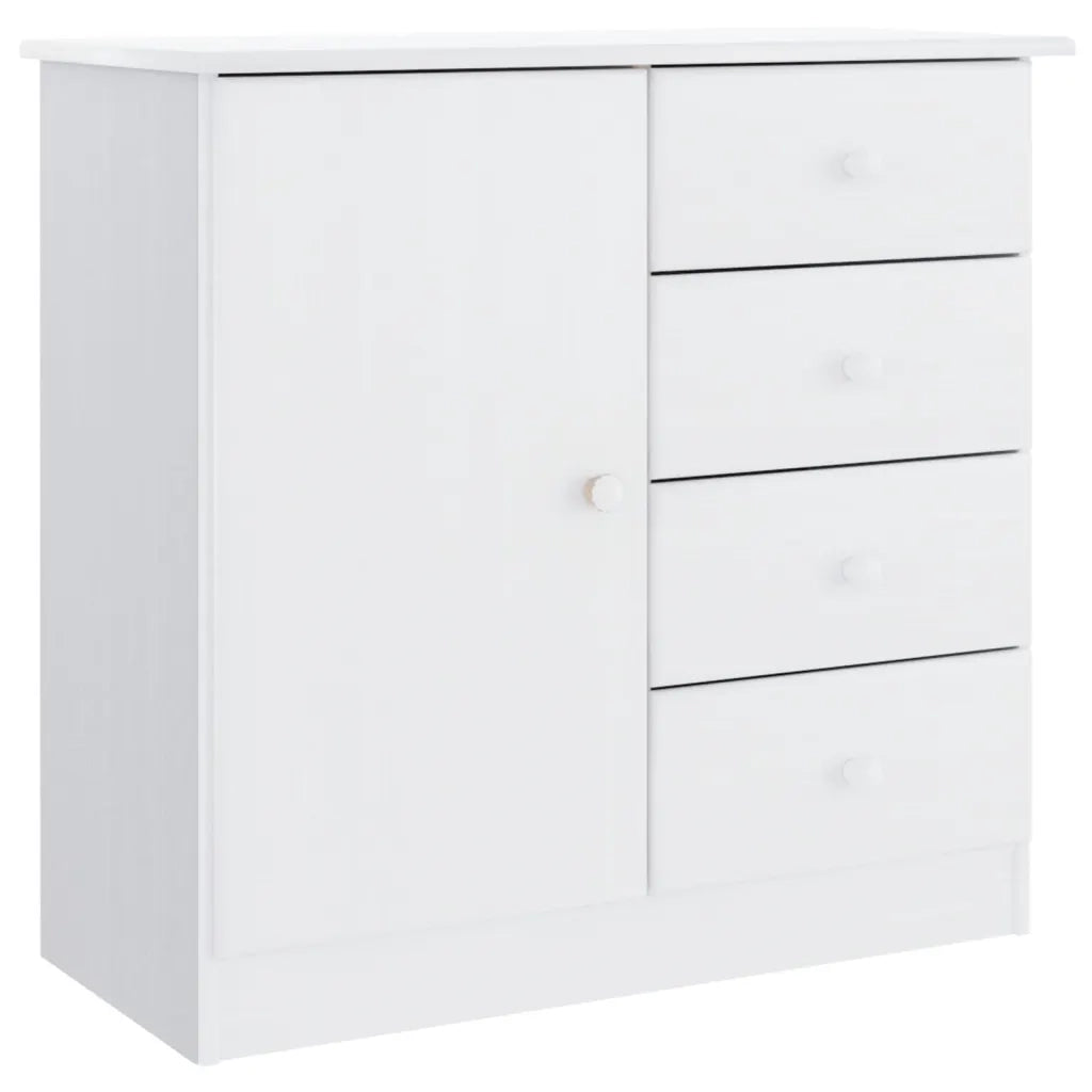 Credenza ALTA Bianca 77x35x73 cm in Legno Massello di Pino 353944