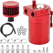Set di raccolta olii universale con filtro d'aria, alluminio, ROSSO, 400 ml - Utile per il mantenimento dell'auto