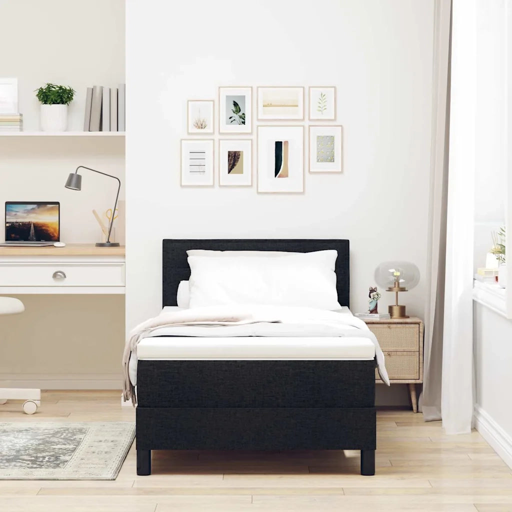 Letto a molle con materasso con led Nero 80 x 200 cm Tessuto 3342088