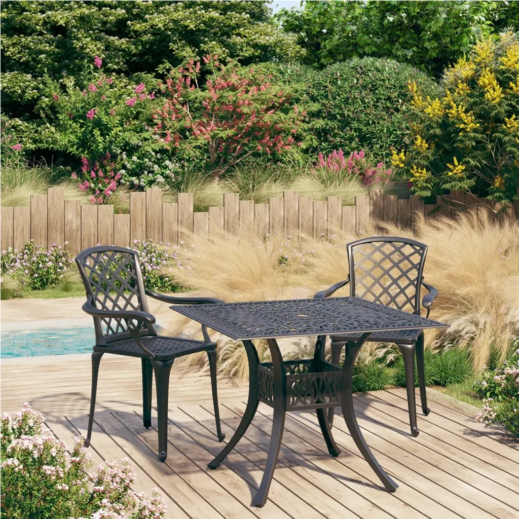 Set da Bistrot 3 pz in Alluminio Pressofuso Nero cod mxl 35515