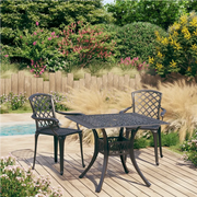 Set da Bistrot 3 pz in Alluminio Pressofuso Nero cod mxl 35515