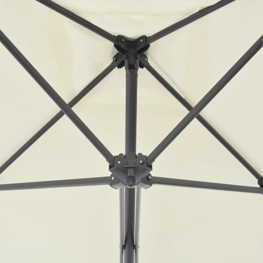 Ombrellone da Esterni-Ombrello da giardino con Palo in Acciaio 250x250 cm Sabbia