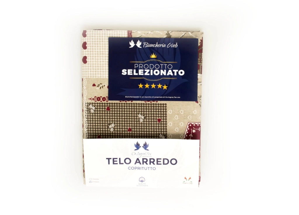 Telo Arredo Granfoulard Copritutto Cotone Made Italy Vari Disegni Arredatutto Copriletto Multiuso - 1 Piazza - Valbadia