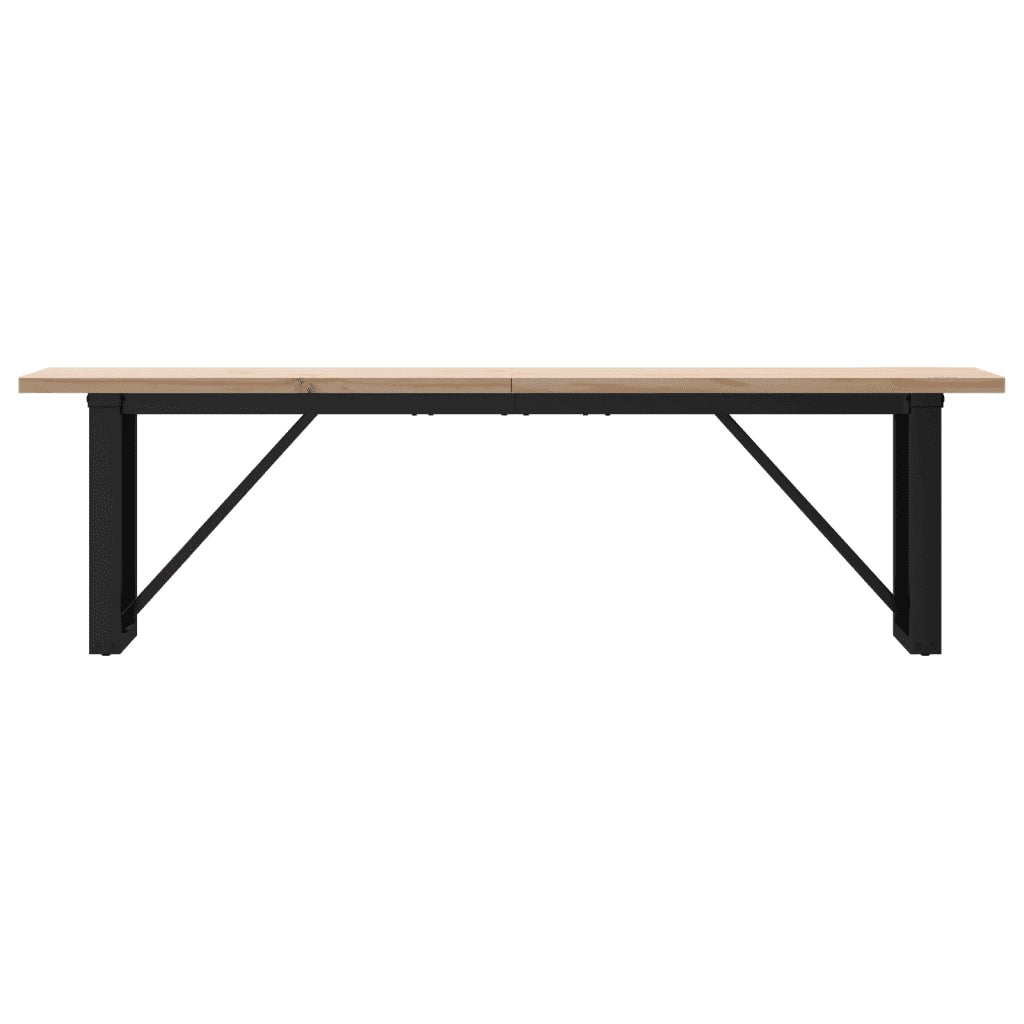 Tavolino Salotto Telaio a O 160x40x45,5 cm Legno Pino e Acciaio