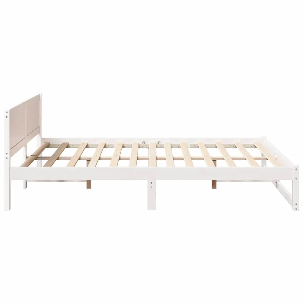 Struttura del letto Bianco 150 x 200 cm Pino massello 873269