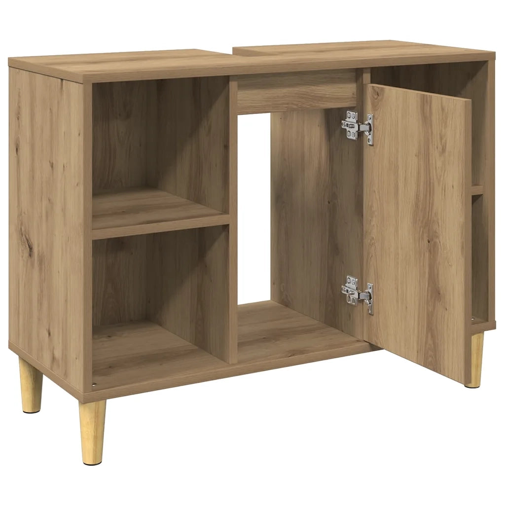 Mobile da Bagno Rovere Artigianale 80x33x60cm Legno Multistrato 857134