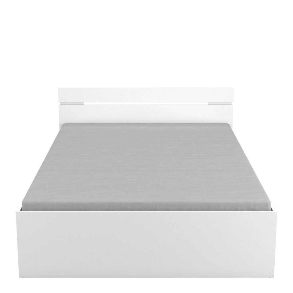 Letto alla francese Moira, Sommier per camera da letto, Giroletto per stanza, Struttura porta materasso, 200x140 h74 cm, Bianco opaco