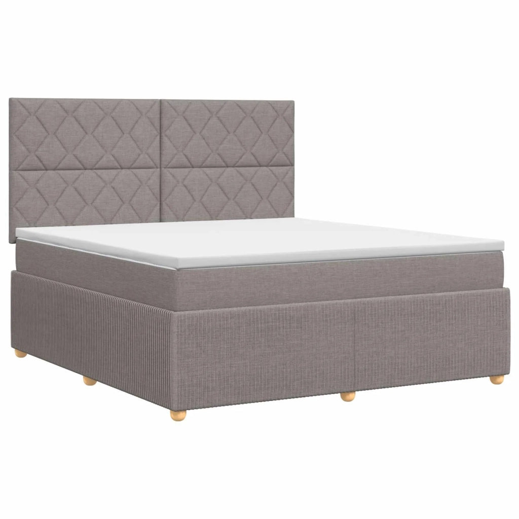 Letto box spring con materasso Tortora 160 x 200 cm Tessuto 3454442