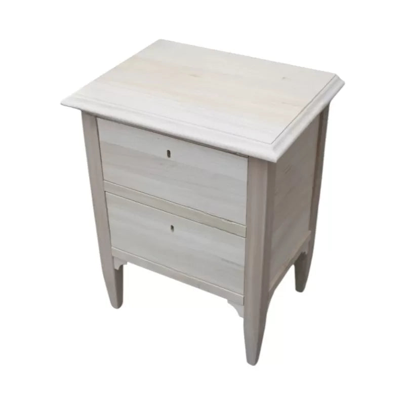 comodino classico 2 cassetti legno grezzo 51x37x65 (810) - Mobili 2G