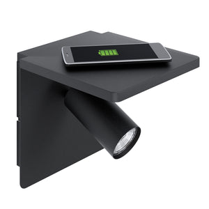 Applique Moderna Ciglie Alluminio Nero 1 Luce Gu10 4,5W