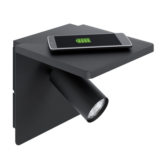 Applique Moderna Ciglie Alluminio Nero 1 Luce Gu10 4,5W