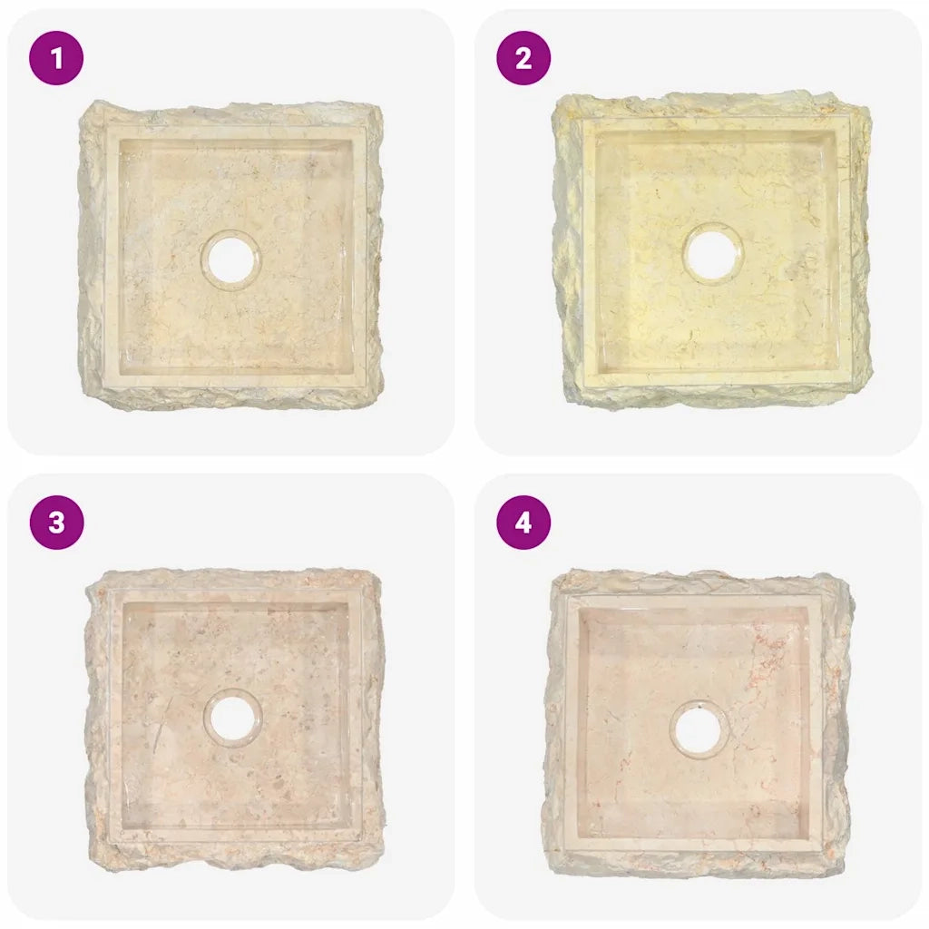Lavandino-Lavello Crema 30x30x13 cm in Marmo