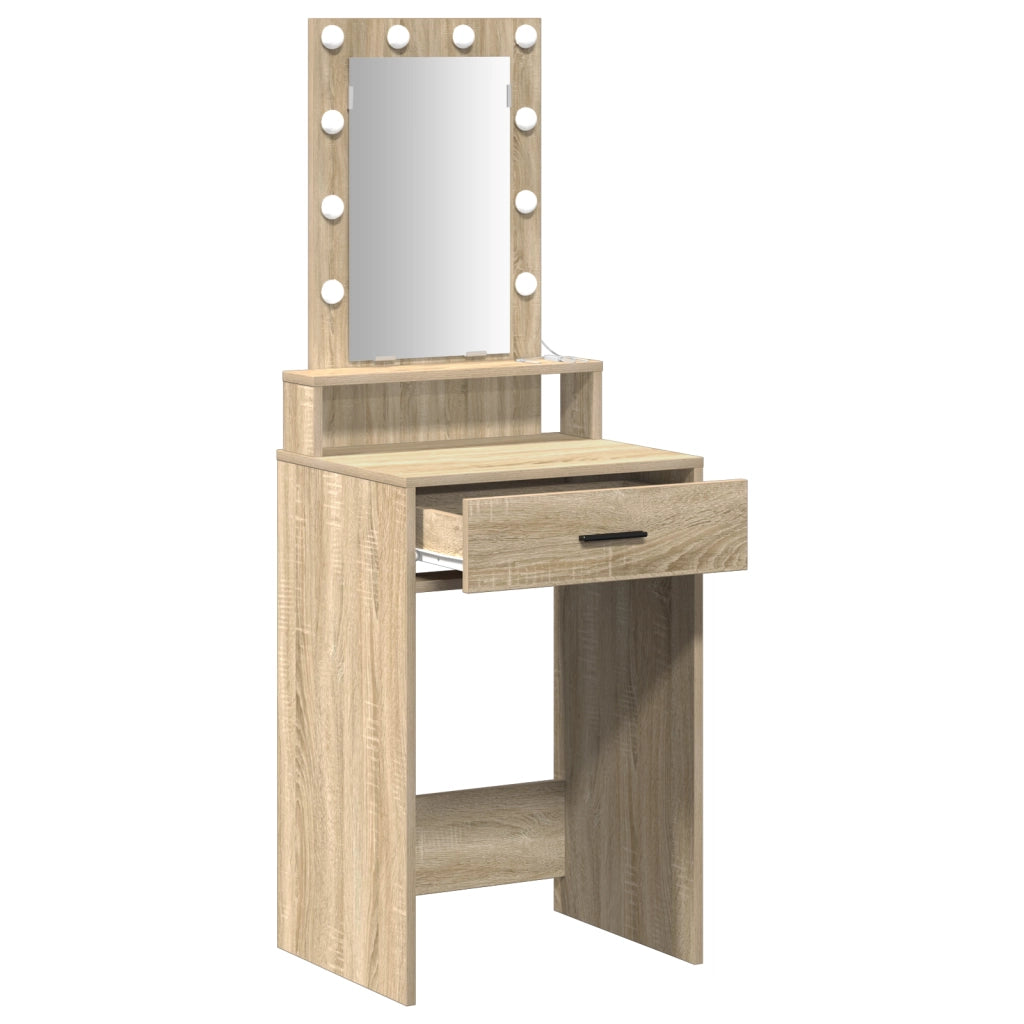 Toeletta con luci LED - Rovere di Sonoma - 50x41x140 cm