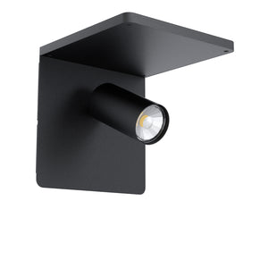 Applique Moderna Ciglie Alluminio Nero 1 Luce Gu10 4,5W