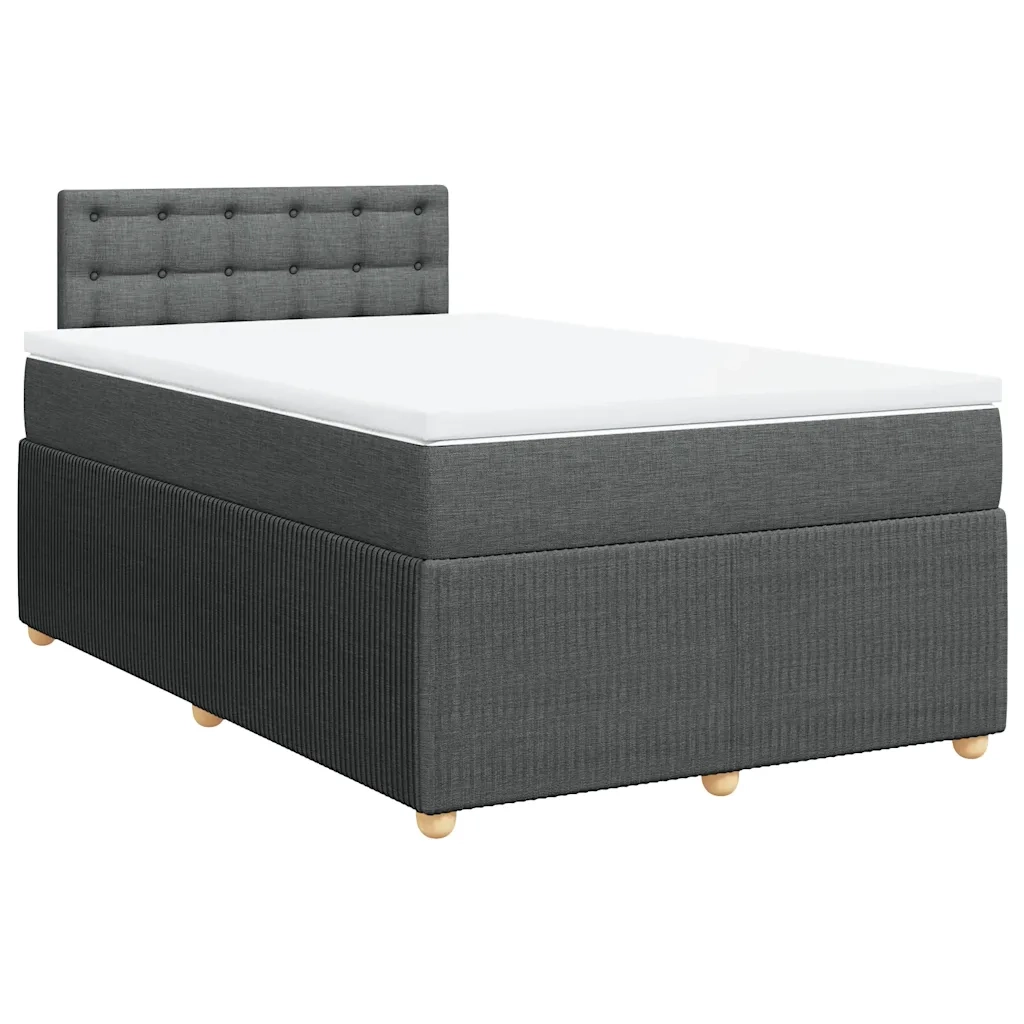 Giroletto a Molle con Materasso Grigio Scuro 120x190cm Tessuto