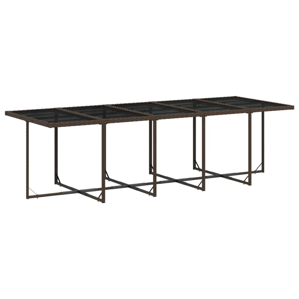Set da Pranzo da Giardino 13pz con Cuscini Marrone Polyrattan 3277988
