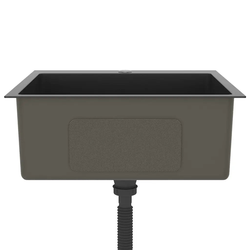 Lavello da Cucina Lavorato a Mano Nero Acciaio Inox cod mxl 52270