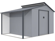 Capanno da giardino in metallo con pergola "Madras" - 9,12 m² - Grigio