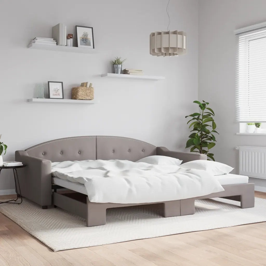Divano letto | Sof¨¤ letto | Letto singolo Estraibile Tortora 100x200 cm in Tessuto