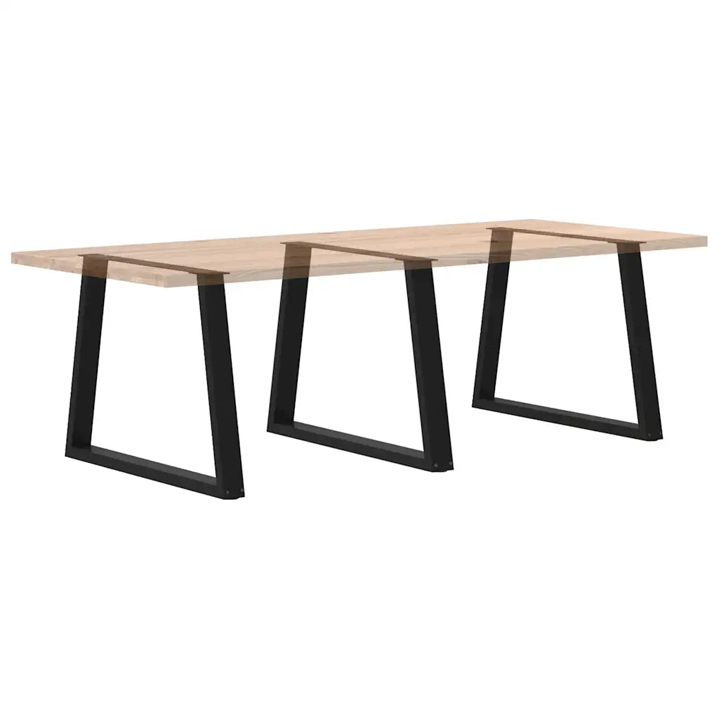 Gambe per tavolo da pranzo a forma di V 3 pz nere 90x(72-73,3) cm in acciaio 4012592