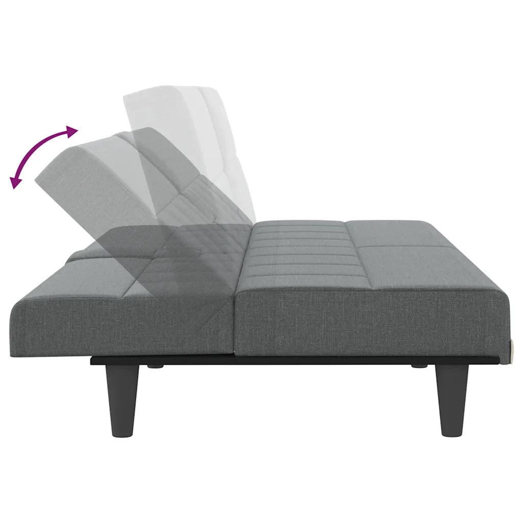 Divano letto | Sof¨¤ letto | Letto singolo con Portabicchieri in Tessuto Grigio Scuro