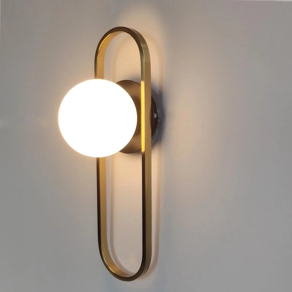 Applique decorativo lampada parete bronzo LED G9 paralume palla vetro bianco luce ingresso camera da letto soggiorno 230V
