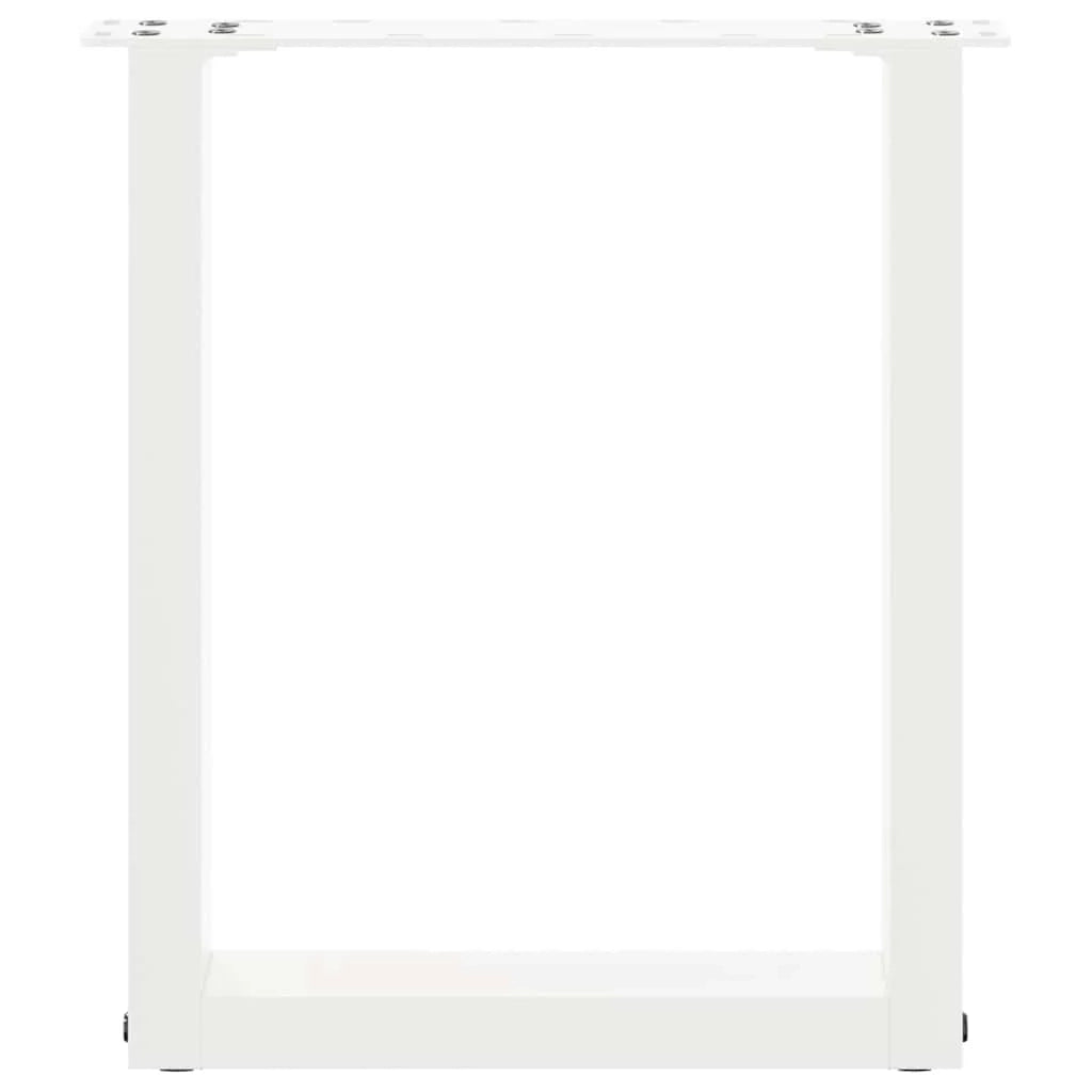 Set di 2 gambe per tavolino da caffè a forma di U con piedini regolabili 28 x 42 cm design moderno acciaio bianco 02_0057389