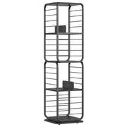 Libreria a 4 ripiani con ripiani girevoli e fermalibri per piccoli spazi 43 x 43 x 158 cm ripiano angolare struttura in acciaio nero 12_0004193