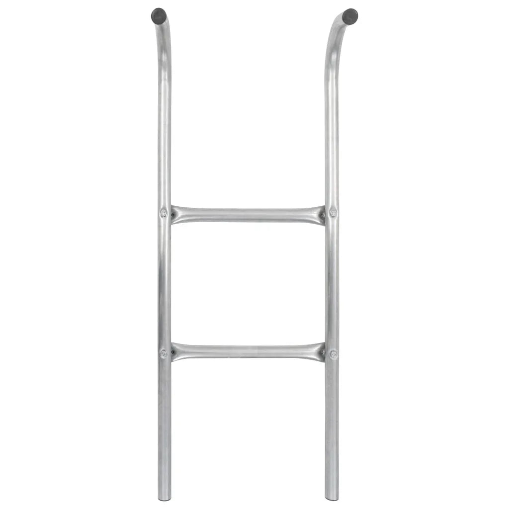 Scaletta per Trampolino 2 Gradini in Acciaio Argento 72 cm (Adatto per Altezza di 65 cm) 92408